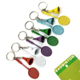 UPS Creative Color Color Badminton Key Chain Pendant Simute Simuthing сплав сплав бадминтона ракетка