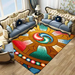 Carpets Bohemian Large Carpet Bedroom Bedside Rug Floral Floor Mat Living Room Pad For Home Decor Alfombras Para Sala Hogar Práctico