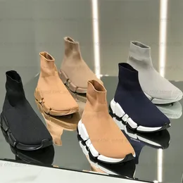 Sapatos de meia de velocidade 2022 tênis de cano alto masculinos femininos designer plataforma nylon tênis de design de luxo bege tudo preto graffiti moda meias botas sapato casual