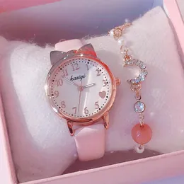 Wristwatches Card Captor Sakura Silver Moon Star Girlfriends Cute Cartoon Girls Bracelet Watch Set Women Watches 2022Wristwatches