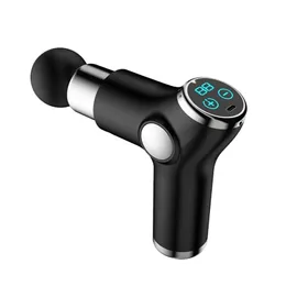 Mini LCD Massage Gun Pistola Pekskärm Deep Tissue Percussion Muscle Mini Massager Fascial Gun For Pistola Masaje Muscular 220530