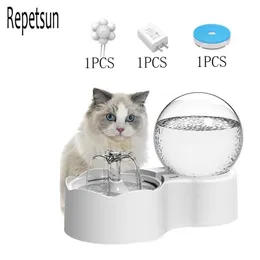 2.3L Automatic Cat Water Fountain With Faucet Dog Dispenser Transparent Filter Drinker Pet Sensor Auto Drinking Feeder 220323