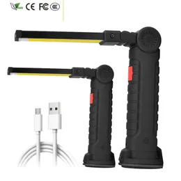 بطارية جديدة مضمنة مصباح العمل مصباح يدوي USB Torch Torch 3 Mode Flash Light Light Tail Magnet Lantern