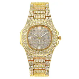 Orologi gioielli più venduti di miglior marchio di lusso in quarzo uomo quadrato guardano relojes hip hop oro full diamond iced out