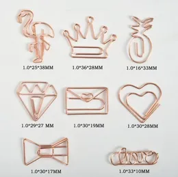 Rose Gold Crown Flamingo Paper Clips Creative Metal Paper Clips Borkmark Memo Clips School Office Stationery Stationery Supplies B0706