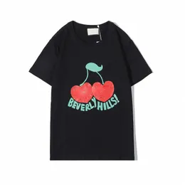 Designer Summer Cherry T-shirt Mens Fashion Men Women T Shirt Kort ärm Punk Print Letter Brodery Cat Skateboard Tops Casual Teesq7U6