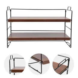 Hooks & Rails Small Bookshelf Office Desktop Organizer Book Storage Shelf Iron-art BookshelfHooks