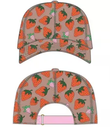 Hochwertige Erdbeer-Baseballkappe mit Kaktus-Design, Sommer-Eltern-Kind-Entenzungen-Außenbereich, verstellbar, Männer und Frauen können Rbaec tragen