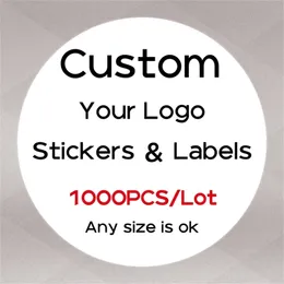 1000 PCS Autocollants personnalisés Personnalisez l'étiquette Étiquettes d'emballage personnalisées Concevez votre propre 220607