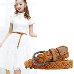 Belts Ladies Twist Wax Rope Woven Belt Dress Waist Girdle Suit Simple Thin Pasek Damski Cintura Donna Clothing DecorationBelts