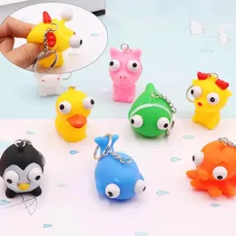 DHL New Spot Cartoon Animal Squeeze Anti-stress Toy Boom Out Eyes Doll Stress Relief Key Chain Animal Blind Box Toys Figure