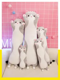 Yellow Gray 50/70/90cm Cartoon Long Animals Plush Toy Squishy Sleeping Friend Stuff Cat Doll Birthday Gift