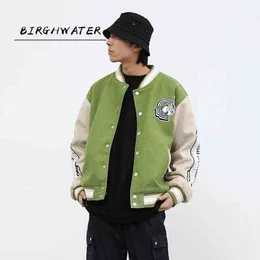 Original Flocking Embroidery Baseball Jacket Men and Women Color Match Oversize Windbreaker Bomber Jacket Loose Hip Hop Coat T220728