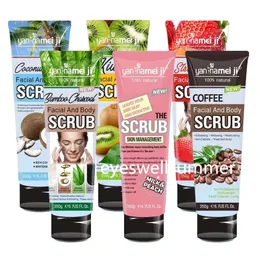 Shea Butter Face Facial Body Scrub Coconut Strawberry Bamboo Kiwi Deep Cleans Exfoliates fuktar rengöring av hudvårdskrubber