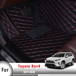 Teppiche Auto-Fußmatten für Toyota Rav4 XA50 50 2019 2020 Auto-Innenabdeckungen Zubehör wasserdichte Schutzteppiche Leder Rav 4 H220415