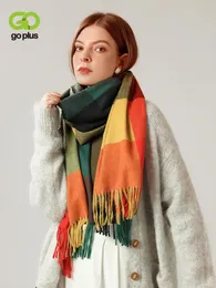 Vinter halsduk kvinnor pläd varm mjuk bandana kvinnors halsdukar echarpe femme hiver luxe tassel kvinnlig foulard bufandas