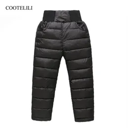 COOTELILI Kinder Mädchen Jungen Winter Hosen Baumwolle Gepolsterte Dicke Warme Hosen Ski Hosen Jungen Winter Hosen Für Kinder Kleidung LJ201127