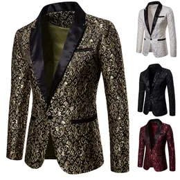 Men's Floral Party Dress Suit Stylish Dinner Jacket Wedding Blazer Prom Tuxedo 220801