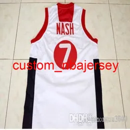 Özel Erkek Gençlik Kadın Vintage Steve Nash # 7 Takım Kanada Koleji Basketbol Forması Boyut S-4XL veya Özel Herhangi Bir Ad veya Numara Forması