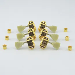 L3+R3 Locking Height Adjust Vintage Guitar Machine Heads Tuners (Gold)