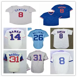 Custom Chicago Thrackback Baseball Jersey Seiya Suzuki Willson Contreras Samimy Sosa Ryne Sandberg Mark Grace Ernie Banks Ron Santo Maddux Kyle Hendricks Ian Happ