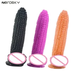 Zerosky Super Big Huge Corn Dildo Realistic Penis Strong Sucker sexy Toys for Women G spot Prostate Massager Male