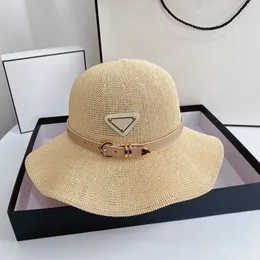 Chapéus de palha de praia duráveis verão vintage ao ar livre proteção solar boné designer cor sólida boné respirável bandagem aba larga chapéus de marca