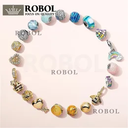 925 Silver Fit Pandora Charm 925 Bracciale Honey Series Ladies Bead Pendenti e Blue Sky e White Clouds Series Ladies charms set Ciondolo fai da te gioielli con perline fini