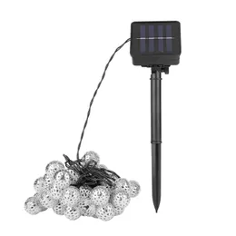 Saiten Flammen Ball Schnur leichte Gartenlichter Lampe Solar angetriebene LED Hängende Girlande im Freien dekoriert