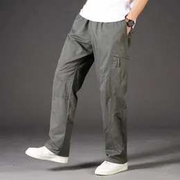Spodnie Cargo Spodnie dla mężczyzn w stylu wojskowym taktyczne bawełniane kombinezon męskie multi kieszenia luźne proste sporne spodnie PA1228 220713