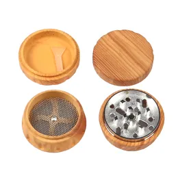 Fumar cachimbo de cachimbo de cachimbo direto de vendas direta inovação 52mm Wood Plástico Cigarro Grinder Tobacco Grinder atacado de acessórios