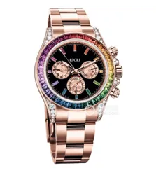 Mechaniczny zegarek wielofunkcyjny 40 mm 40 mm Automatyczny ruch drobny kolor kolorowy pierścień kwadratowy rozkładka do składania klamry bez chronografu zegarek sportowy