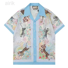 Luxurys 2023 Camicie firmate Moda uomo Camicia da bowling bianca con stampa geometrica classica Hawaii Camicie casual floreali da uomo Manica corta slim fit