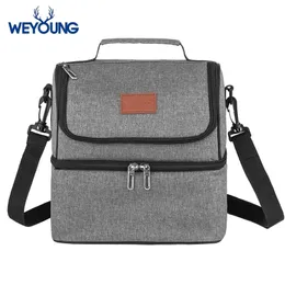 New Double layer 9L Insulated Thermal Cooler Lunch box bag for work Picnic bag Bolsa termica loncheras para mujer for student 201015