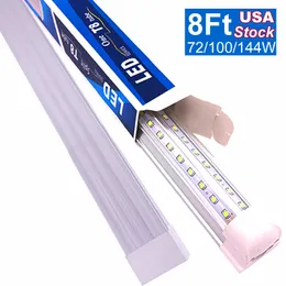 8' LED Shop Lights , 8Ft LEDs Tube Lighting for Garage , Hardwired Brightest Lamp for Workshop,Super Bright White V Shape Fluorescent Linkable Surface Mount Light OEMLED