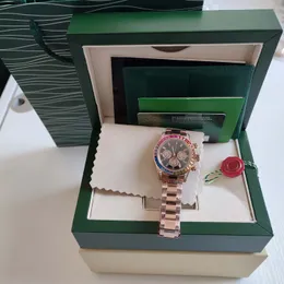 Z Box Man Watch Rose Gold Rainbow Diamond Black Pink Dial Watch 116595 Automatyczna moda na zegarek na rękę/papiery/papiery