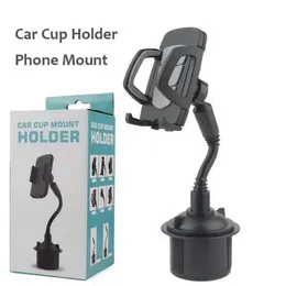 Universal Car Cup Mount Phone Holder For IPhone 11 Pro Max Samsung Long Arm Clamp with Anti slip Phone Grip In Retail Package