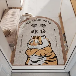 CCTM Doormat Carpet Home Cute Tiger PVC Silk Loop Floor Entrance Mats Living Room Bedroom Bathroom Non Slip Door 220301