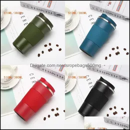 Tumblers Drinkware Kitchen Dining Bar Home Garden AA Solid Color rostfritt stålkoppar Håll varma tumlare drycker vatten kopp utomhus portabl