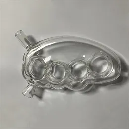 Wholesale Glass knuckles Bubbler Pipe Smoking Accessories Mini Small Unique Shape Pipes Oil Burner Portable Hand Burning Water Pipes Height 135mm WL08