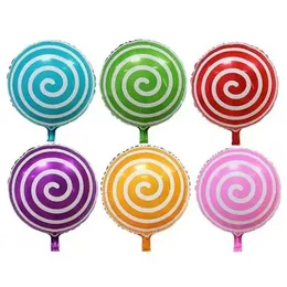 2022 Nowy Okrągły kształt Lollipop Style Folia Balony 18 cal Super Cute Kids Birthday Party Decoration Balloon Hurtownie Ballon na sprzedaż