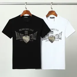 DSQ ファントムタートルメンズデザイナー Tシャツイタリアミラノファッションロゴプリント Tシャツ夏黒白 Tシャツヒップホップストリート綿 100% トップスプラスサイズ 6130