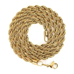 mens nacklace fashion Stainless steel twist chain silver 18k gold plated black party nacklaces man and women jewelry