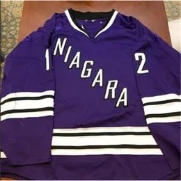 MPersonalizza Thr tag Niagara Univ. Maglia da hockey Road #12 Alfieri Gemini Ricamo Cucito o personalizzato con qualsiasi nome o numero di maglia retrò
