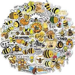 Waterproof sticker 50 PCS Cartoon Cute Bee Stickers for Laptop Phone Case Luggage Fridge Car Kids DIY Gifts Vinyl Animal Honeybee Decals Car stickers