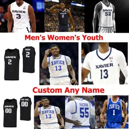 Xavier musketeers raro faculdade basquete jerseys homens brian concessão jersey tyrone hill trevon bluiett sean o'mara jp macura costume costurado