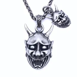 Niche Design Titanium Steel Retro Prajna Mask Pendant Necklace Men's Personality Fashion Hip Hop Fashion Accessories