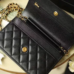 10A Зеркальное качество Дизайнерская сумка с клапаном Caviar Leather Cross Body Bag Дизайнерские сумки на одно плечо Цепи Вечерние сумки с коробкой C013