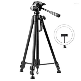 Treppiede con luce di riempimento da 10 pollici, staffa per flash live retrattile a 360 gradi e regolabile in altezza per fotocamera portatile1 Loga22