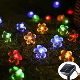 Stringhe 5m 7m 12m Fiori di ciliegio Illuminazione solare per il giardino Luci a stringa Ghirlanda esterna Luce Decorazione di nozze per feste LedLED L